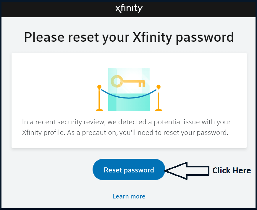 start reset Xfinity Password