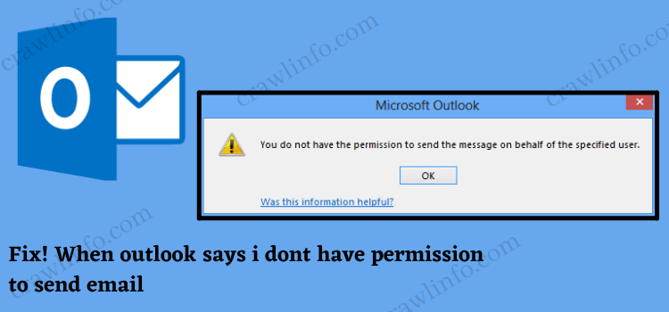 outlook says i dont have permission to send email