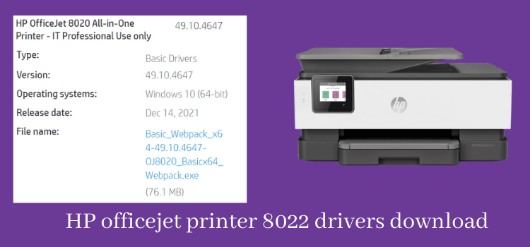 HP officejet printer 8022 drivers download